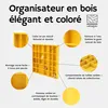 Woodweaver | Etagère en bois jaune 28 compartiments Voir les images du produit 11