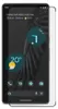 A smartphone screen displaying widgets and app icons, with a screen protector partially covering it. Produktbild-Vorschau