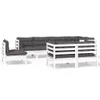 vidaXL 8-tlg. Garten-Lounge-Set mit Kissen Weiß Kiefer Produktbild-Vorschau 1