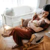 Dětská postýlka BabyGo Amila s matrací a kolečky, krémová Náhled obrázku produktu 5