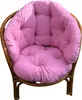 A pink cushion set for a rattan garden chair, shown against a white background. Produktbild-Vorschau