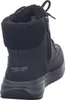 Rear view of a black Skechers waterproof boot. Voir les images du produit