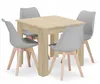 Set tavolo quadrato 80x80 rovere sonoma + 4 sedie grigio Anteprima dell’immagine prodotto 1