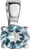 V Anhänger 925/- Sterling Silber 1,0cm weiß Blautopas beh. Produktbild-Vorschau 1