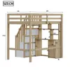 Lit superposé Merax 90x200 cm avec bureau et étagères, lit Voir les images du produit 10