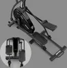 A black Zipro Session elliptical trainer is shown against a plain gray background. A circular inset on the left shows a close-up of the pedals. Podgląd zdjęcia produktu