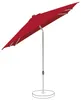 A red rectangular patio umbrella with a silver pole and base, shown against a white background. Produktbild-Vorschau