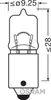A technical drawing of a light bulb with dimensions and branding. Produktbild-Vorschau