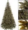 A full-size artificial Christmas tree with three close-up insets showing details of its branches and lights. Voir les images du produit