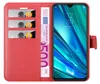 A red wallet-style phone case with credit cards and a euro banknote inserted, next to a smartphone. Náhled obrázku produktu
