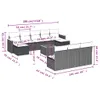 11-tlg. Garten-Sofagarnitur mit Kissen Beige Poly Rattan Produktbild-Vorschau 3