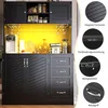 Moderner Buffetschrank 120x40x188cm mit LED Beleuchtung Produktbild-Vorschau 13