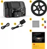 A collection of items related to a film digitizer, including the main unit, accessories, and packaging. Produktbild-Vorschau