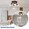 A ceiling light fixture is shown in a modern kitchen and a bedroom setting. Produktbild-Vorschau