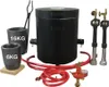 A collection of metal casting equipment including a furnace, crucibles, tongs, and gas hoses with a regulator. Náhľad obrázku produktu