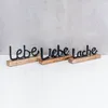 3er Set Schriftzug Lebe Lache Liebe L22cm Metall Schwarz Produktbild-Vorschau 3