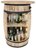 Dekorative Holzfass-Bar mit großer Platte und Produktbild-Vorschau 1