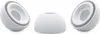 Three white earbud tips are arranged on a white background. The two on the sides are shown in cross-section, revealing their layered structure. The middle one is shown from the side. Náhled obrázku produktu