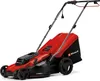 A red electric lawnmower with a black grass catcher is shown against a white background. Náhľad obrázku produktu