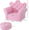 HOMCOM Kindersofa mit Ottomane Kindercouch in Kronenform Produktbild-Vorschau 3