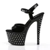 PLEASER STARDUST-709 Plateau Sandalette mit Strass Produktbild-Vorschau 3