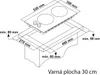 Diagram showing installation dimensions for a cooktop. Anteprima dell’immagine prodotto
