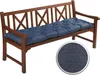 A wooden bench with a blue cushion. Produktbild-Vorschau