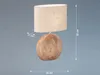 LED Tischlampe mit Keramikfuß Holzoptik & Lampenschirm Produktbild-Vorschau 4