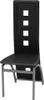 A single black dining chair with a modern design, shown from the front against a white background. Náhled obrázku produktu