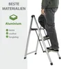 Alu Trittleiter 3-stufig silber klappbar 150 kg Anti-Rutsch Produktbild-Vorschau 3