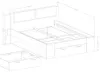 SÁRA Bett mit gepolstertem Kopfteil und Schublade, Eiche Produktbild-Vorschau 5