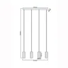 A technical drawing of a pendant light fixture with dimensions. Podgląd zdjęcia produktu