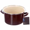A brown enamel pot with a cream interior, shown against a white background. Voir les images du produit