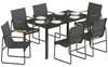 Outsunny tuinmeubelset, zithoek, 150x80 cm, met glazen Productafbeelding-voorbeeld 1