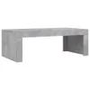 A concrete-effect coffee table.