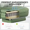 A cutaway view of a seat cushion showing its internal structure, with diagrams illustrating pressure distribution and absorption. Produktbild-Vorschau