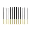 Candele di compleanno 14cm lisce set da 12 nero oro Anteprima dell’immagine prodotto 6