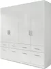 Kleiderschrank - Weiß matt - Weiß Hochglanz - 181 x 197 cm Produktbild-Vorschau 1