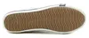 The sole of a white sneaker with a brown wavy pattern and the brand name 'Mustang' embossed on it. Produktbild-Vorschau