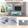 Set da parete TV Sweiko 175x39x34cm con vetrinetta (set Anteprima dell’immagine prodotto 15