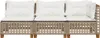 vidaXL Canapé de jardin 3 places avec coussins Beige Poly Voir les images du produit 4