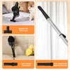 Collage showing a vacuum cleaner and its attachments for cleaning different surfaces and crevices. Voir les images du produit