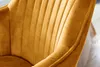 Drehbarer Design Stuhl LIVORNO senfgelb Samt Buchenholz Produktbild-Vorschau 7
