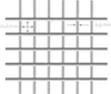 A diagram showing a grid of metal wires with dimensions indicated. Produktbild-Vorschau