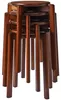 Barhocker Massivholz rund 4er Set Walnussbraun 27x27x45cm Produktbild-Vorschau 1