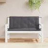 A dark gray bench cushion is placed on a white wooden bench. The background is a light-colored wall with some hanging greenery. Voir les images du produit