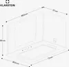 A diagram showing the dimensions of a kitchen hood. Náhľad obrázku produktu