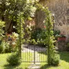 COSTWAY Rosenbogen mit Tür&Erdspieße, Gartenbogen aus Produktbild-Vorschau 9