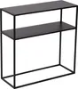 A black metal console table with two shelves against a white background. Náhled obrázku produktu