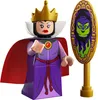 A Lego minifigure of the Evil Queen from Snow White, holding a mirror that reflects her magic mirror image. Anteprima dell’immagine prodotto